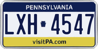 PA license plate LXH4547