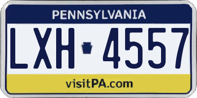PA license plate LXH4557