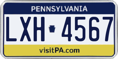PA license plate LXH4567