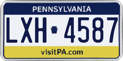PA license plate LXH4587