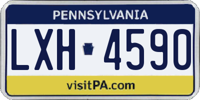 PA license plate LXH4590