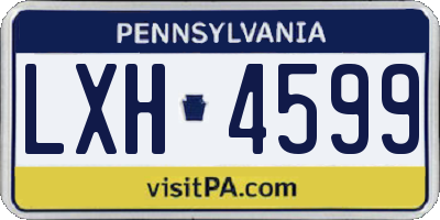 PA license plate LXH4599