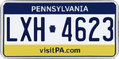 PA license plate LXH4623