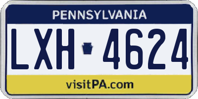 PA license plate LXH4624