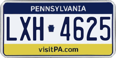 PA license plate LXH4625