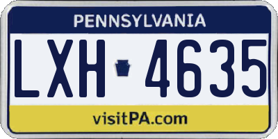 PA license plate LXH4635