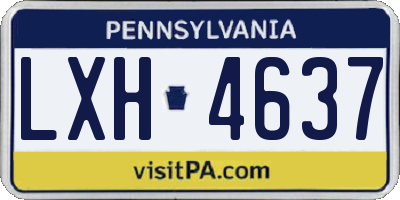 PA license plate LXH4637
