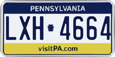 PA license plate LXH4664