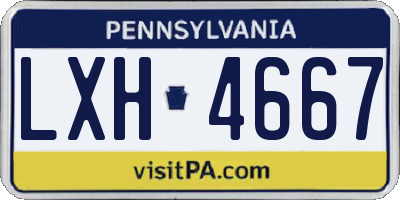 PA license plate LXH4667