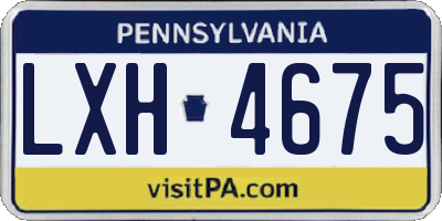 PA license plate LXH4675