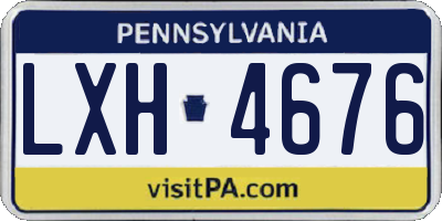 PA license plate LXH4676
