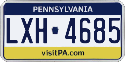 PA license plate LXH4685