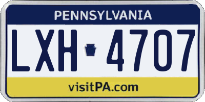 PA license plate LXH4707