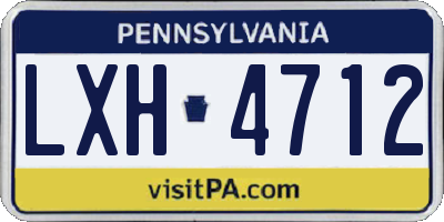 PA license plate LXH4712