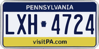 PA license plate LXH4724