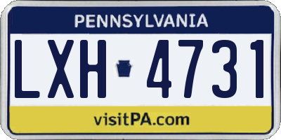 PA license plate LXH4731
