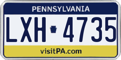 PA license plate LXH4735