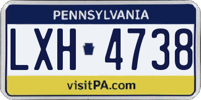 PA license plate LXH4738