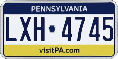 PA license plate LXH4745