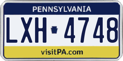 PA license plate LXH4748