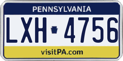 PA license plate LXH4756