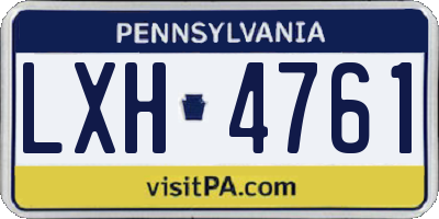 PA license plate LXH4761