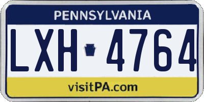 PA license plate LXH4764