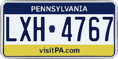 PA license plate LXH4767