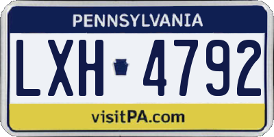PA license plate LXH4792