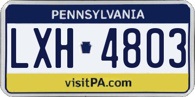 PA license plate LXH4803