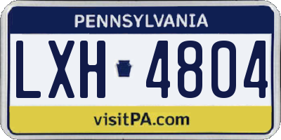PA license plate LXH4804