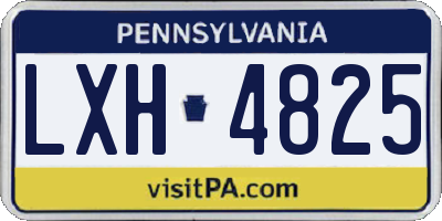 PA license plate LXH4825