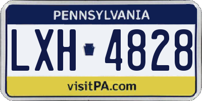PA license plate LXH4828