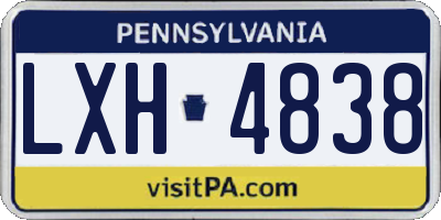 PA license plate LXH4838