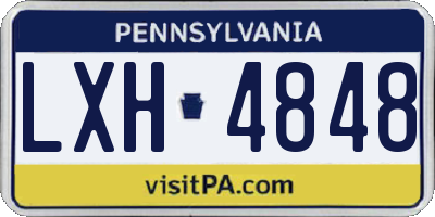 PA license plate LXH4848