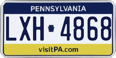 PA license plate LXH4868