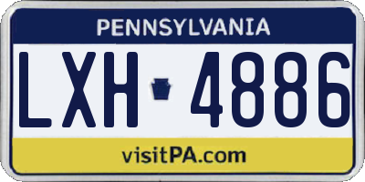 PA license plate LXH4886