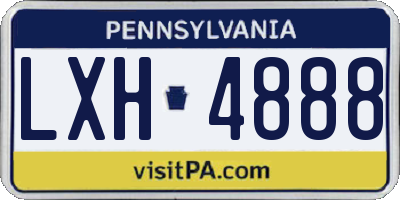 PA license plate LXH4888