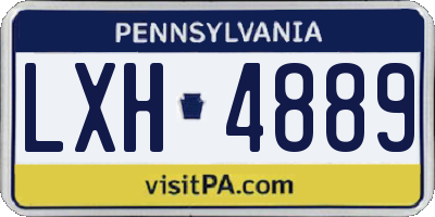 PA license plate LXH4889
