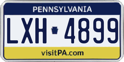 PA license plate LXH4899