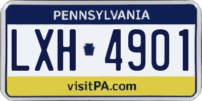 PA license plate LXH4901