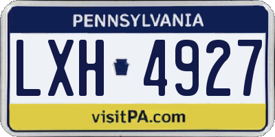 PA license plate LXH4927