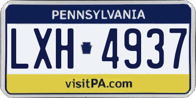 PA license plate LXH4937