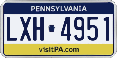 PA license plate LXH4951