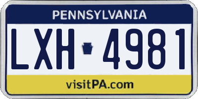 PA license plate LXH4981