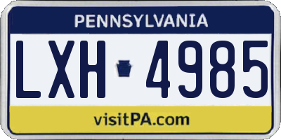 PA license plate LXH4985