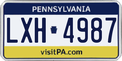 PA license plate LXH4987