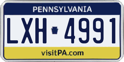 PA license plate LXH4991