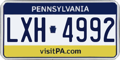 PA license plate LXH4992