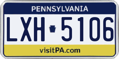 PA license plate LXH5106